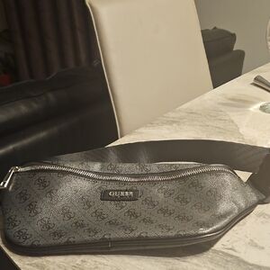 Guess Black Logo Monogram Men's Belt Bag